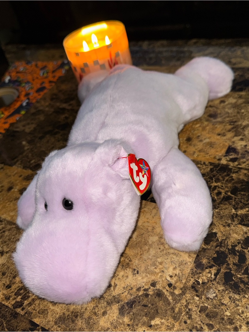 TY BEANIE BUDDY HAPPY THE HIPPO LARGE STYLE